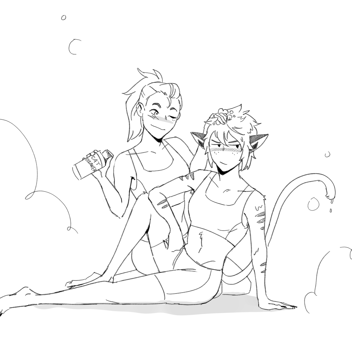 Today's warmup brought to you by: Catra finally getting a bath #SheRa #Catradora #SheRaSpoilers 