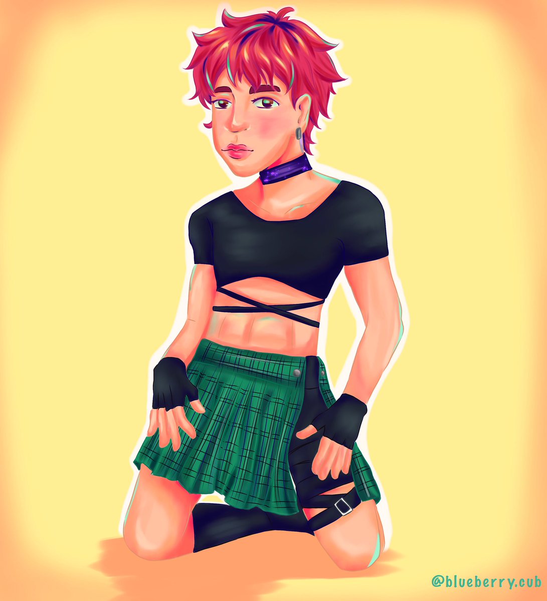 zmemetexts's tweet photo. So I drew Chan in a skirt based on a thread by @skzsbestie so yeah ... thanks for the inspiration. Also the name in the bottom corner is my instagram name, so don't be confused c: https://t.co/0deuZSiFlb