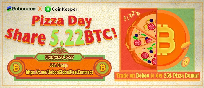 CoinKeeperAMA's tweet photo. 🎉🎉Happy BTC Pizza Day!

❤️❤️CoinKeeper &amp; Boboo Treat Fans Free Pizza!🎙💃💃💃

🍕1. Register Boboo Exchange 10 lucky friends will get 10$ Pizza Prize.

Continued in thread! Keep Reading! https://t.co/K1kmfJzb8q