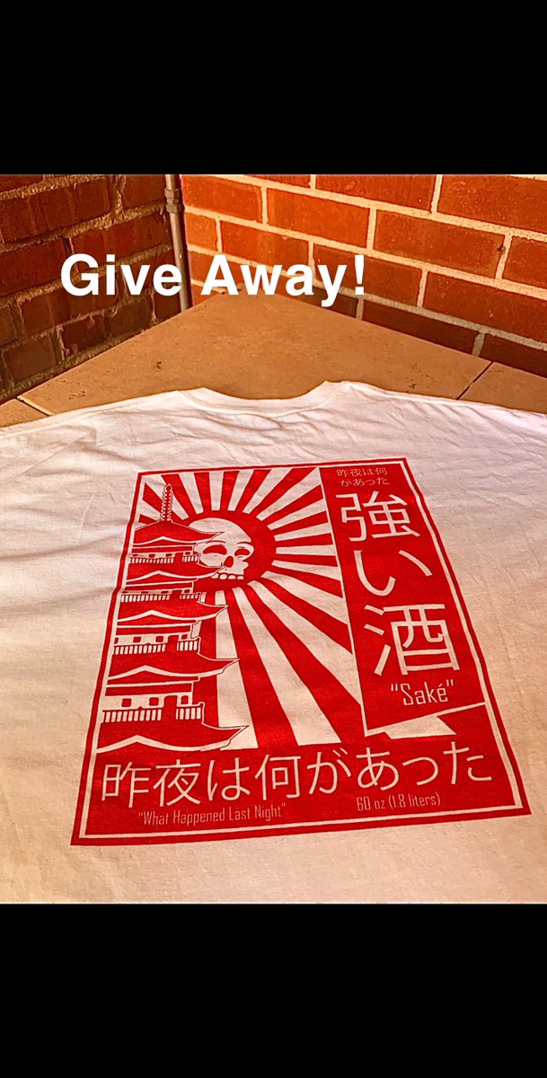 WHLNApparel's tweet photo. Quarantine Give away !!!! Lg or XL Red and white Sake themed shirt. Retweet and follow the account to be entered! Check out our insta for more info! https://t.co/9DZswITdI5