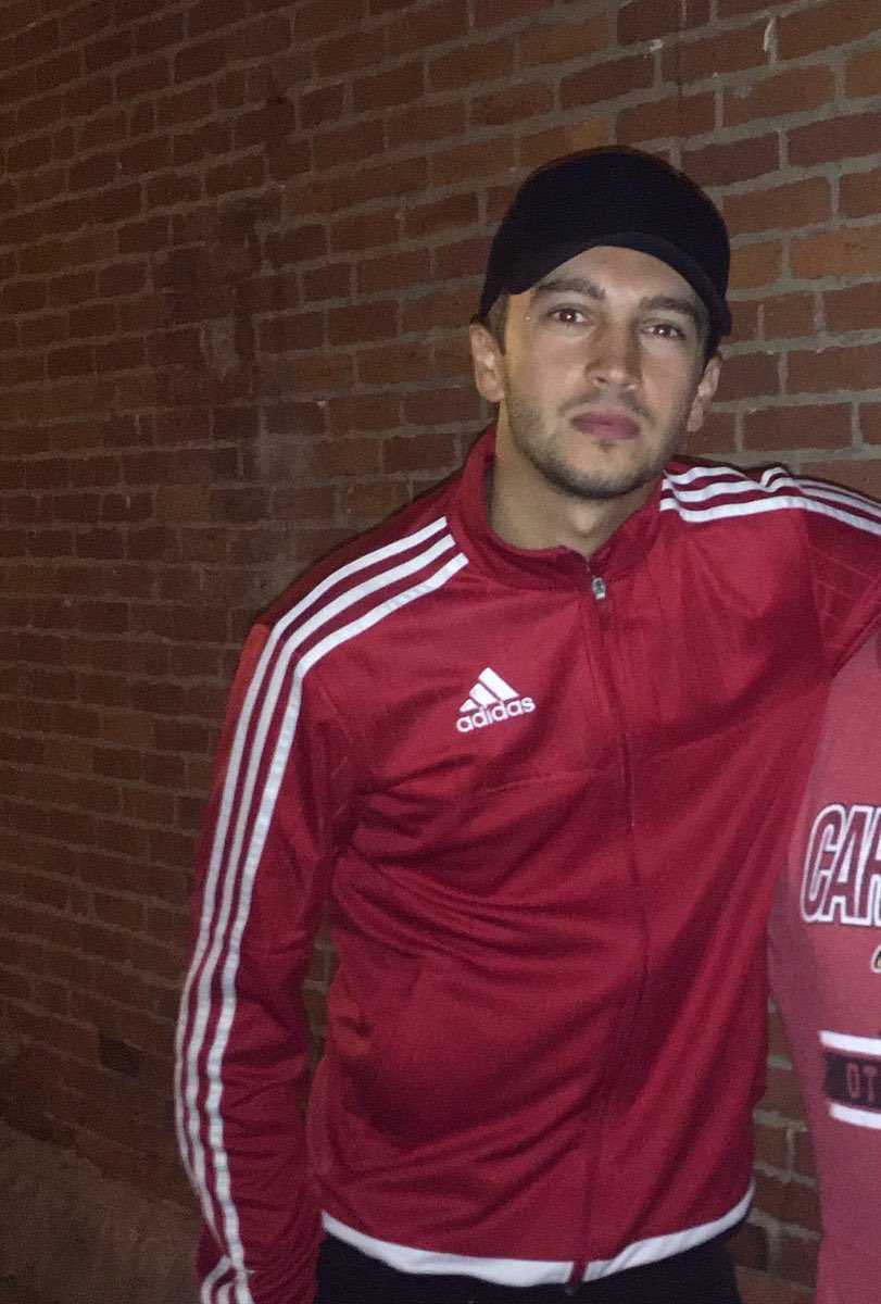 In case you can't tell, I love the red adidas jacket on him