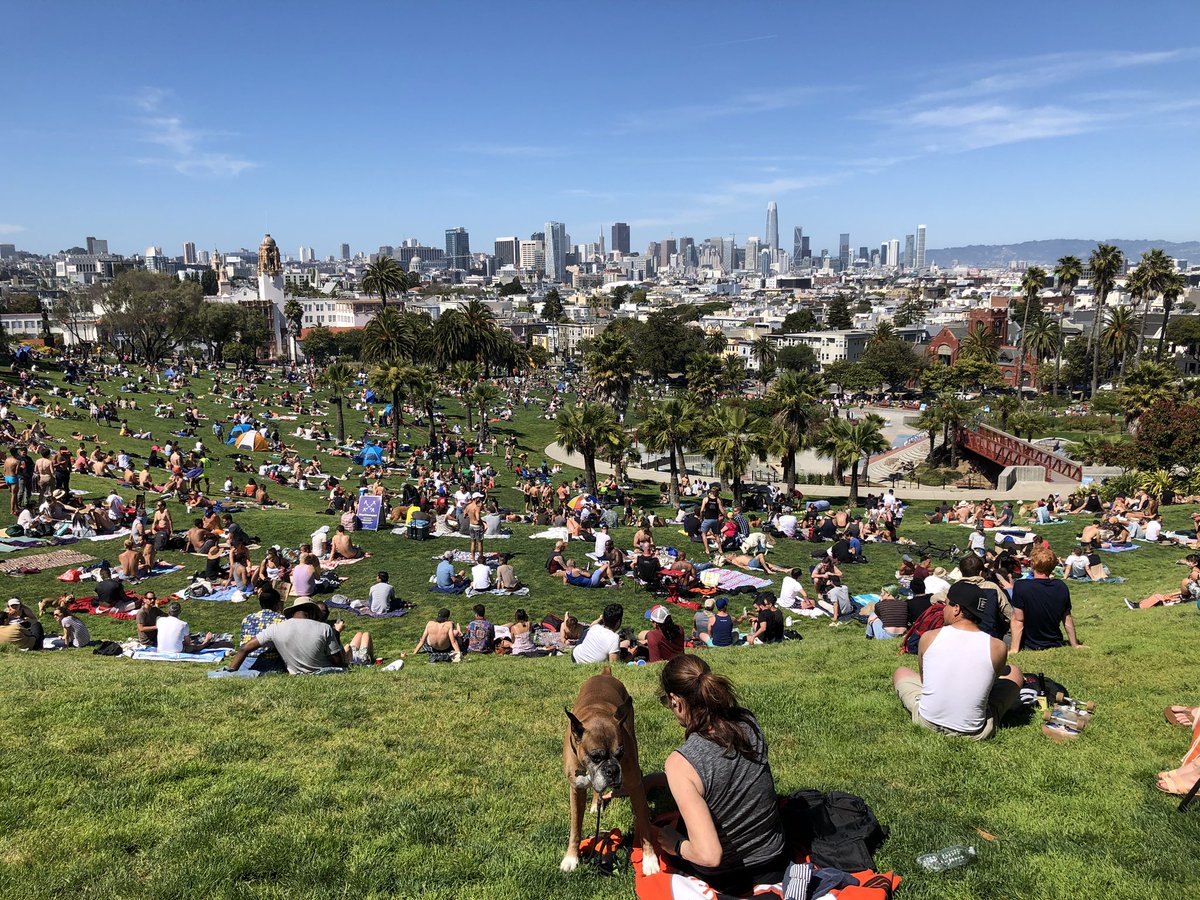 Dolores Park in SF on Memorial Day Weekend. Plenty taking in the beautiful weather.