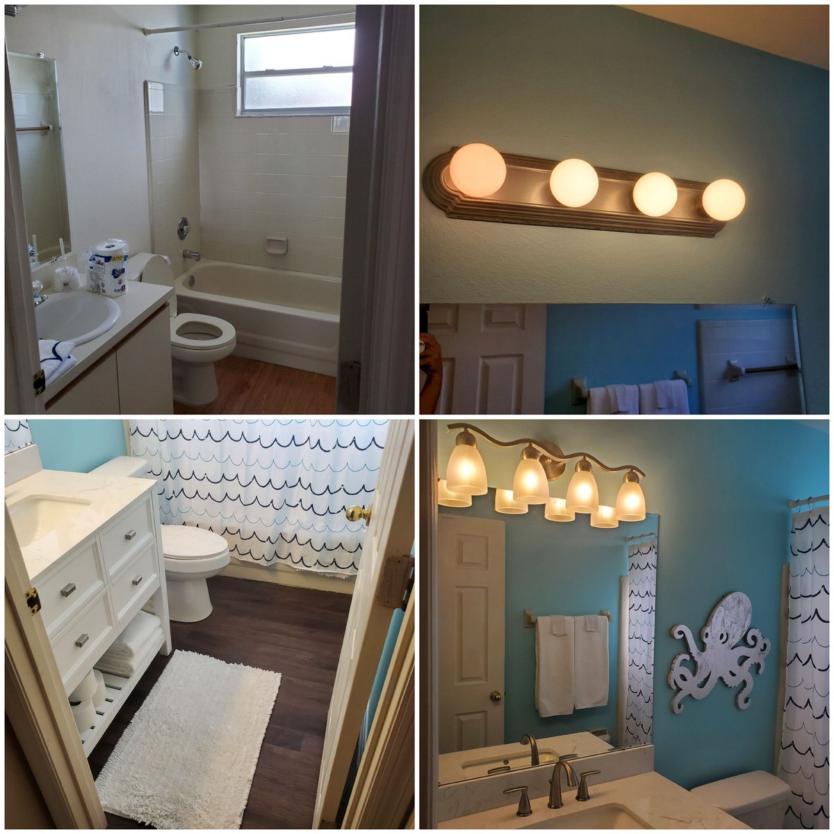 MamaB2485's tweet photo. Unexpected bathroom redo on my condo project in Kissimmee. Hope the @penguinmer family loves it! Almost time to welcome y'all to your new home! #renogirl #interiordesigner #icandoboystuff https://t.co/GB5zUpAb9x