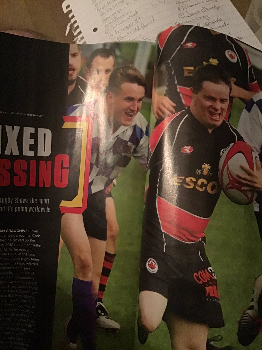 Finally got  @Rugbyworldmag -The Inclusive issue- fantastic to see the coverage of gay, women, blind, homeless, wheelchair rugby & chuffed to have a small mention in the excellent feature on  @sundaysrebels  @IMART_worldcup  @BumblesRugbyit’s hard to cover all the benefits (thread)