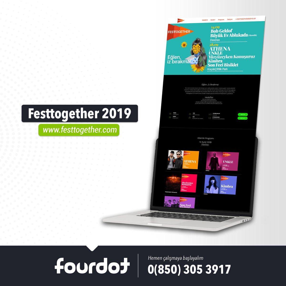 fourdotnet's tweet photo. Web Sitesi 💻 Festtogether 2019

Türkiye’nin ilk sürdürülebilir festivali Festtogether’ın 2019 yılında web sitesi çalışmalarını gerçekleştirdik. (2020’yi de biz gerçekleştirdik.😉) Detaylar için https://t.co/ngfUJm7BXz’a girebilirsin.🌍 #festtogether #evdendestekol https://t.co/cAjY6Kn3J2