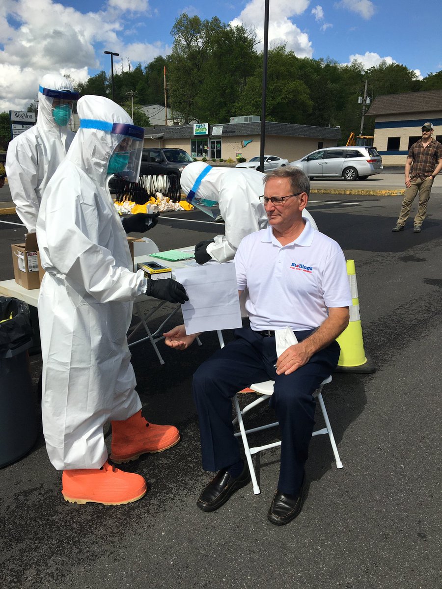 The Stollings Express made a stop at a Covid-19 testing site in the Morgantown area. I took the chance to get tested. Thanks to everyone who set up this testing site. #StollingsforWestvirginia
