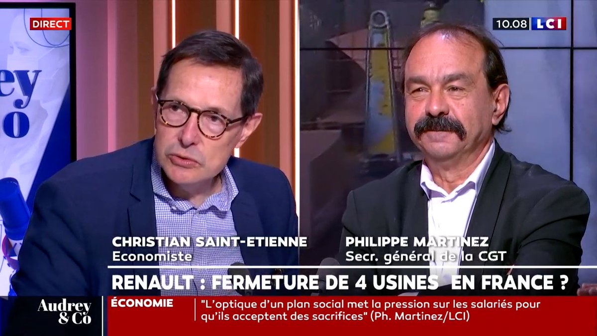#Renault - Excellent entretien avec Philippe Martinez, Secrétaire général de <a href="/lacgtcommunique/">La CGT</a>, salarié du #technocentre Guyancourt de Renault, et <a href="/ChrisSaintEtien/">Chris. Saint-Etienne</a>, économiste: fermetures d'usines, #RenaultSandouville, #stratégie Le bon lien de la [VIDÉO]: youtu.be/SuIhghnFPVI