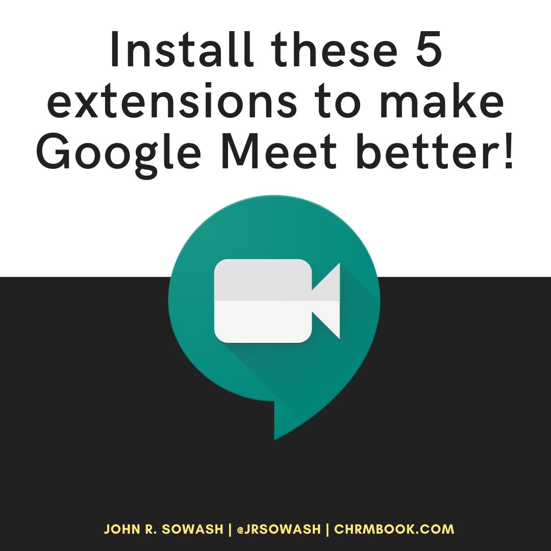 There is a growing list of Chrome extensions that can enhance your #GoogleMeet experience and add “Zoom-like” elements!

Here are five extensions that I can commend: bit.ly/3aSFmKx

#teachertips #techtips #GsuiteEDU