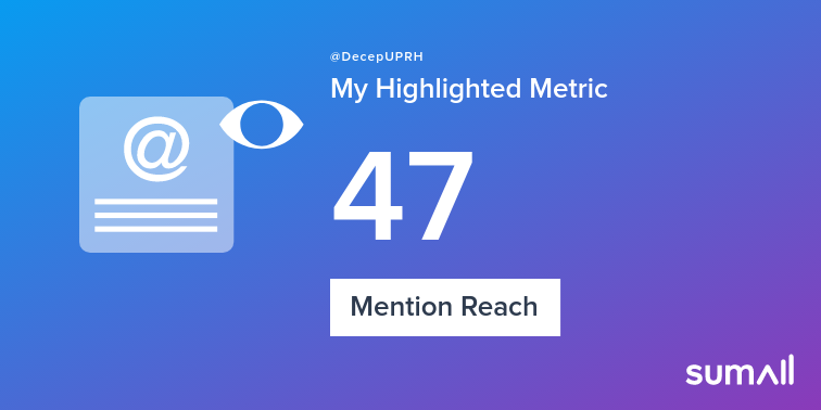 DecepUPRH's tweet photo. My week on Twitter 🎉: 1 Mention, 47 Mention Reach. See yours with https://t.co/hvBAGGp7FE https://t.co/kYU3PDUfYk