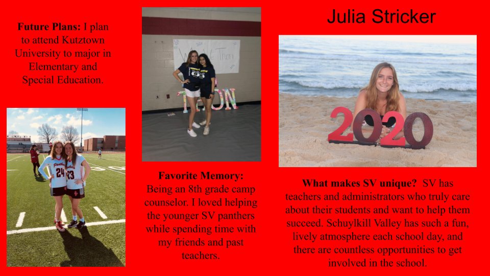 class_sv's tweet photo. The last senior for today is Julia Stricker. Congratulations and good luck, Julia! https://t.co/txHAK3BvFw