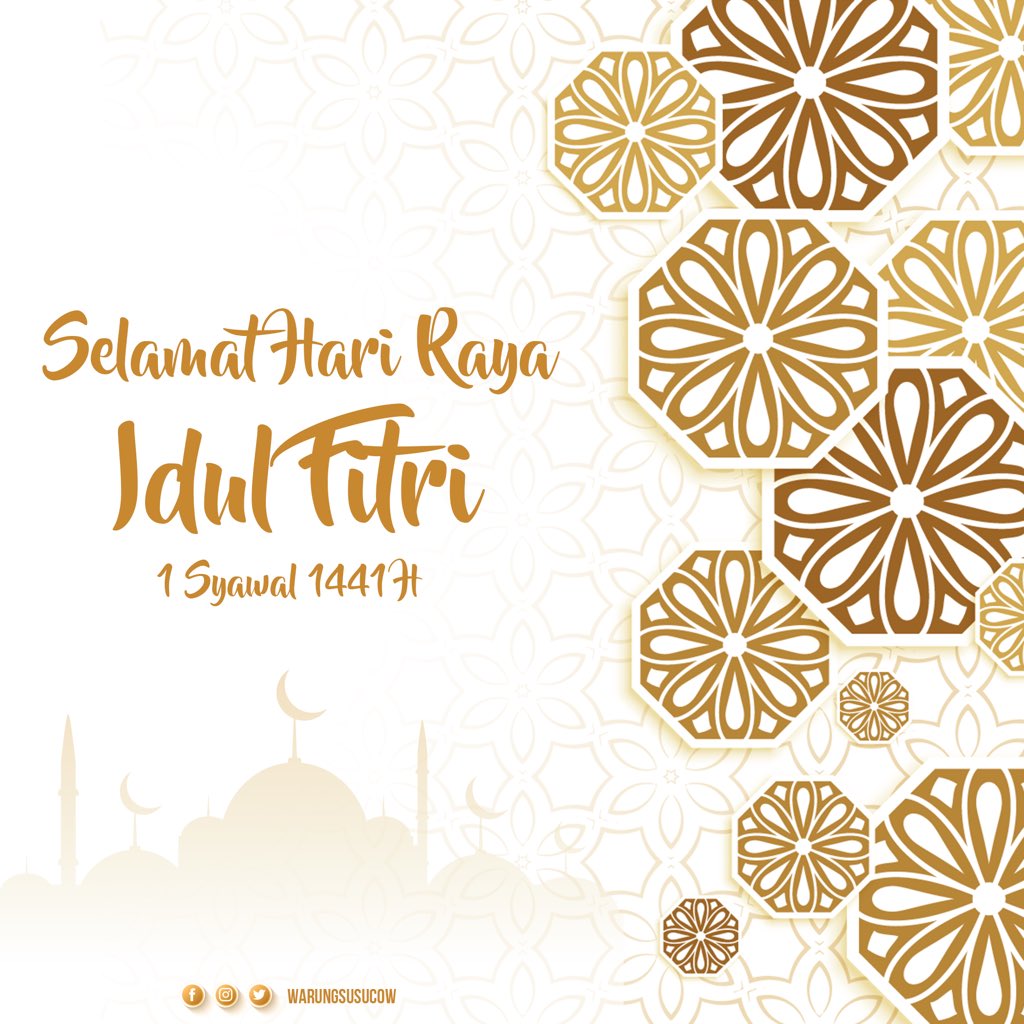 warungsusucow's tweet photo. Selamat Hari Raya Idul Fitri, 1 Syawal 1441H. Mohon maaf lahir batin ya. Selamat berkumpul bersama keluarga, selamat menikmati opor dan hidangan-hidangan lainnya.⁣
⁣
#EidMubarak https://t.co/DSwlQHux2P