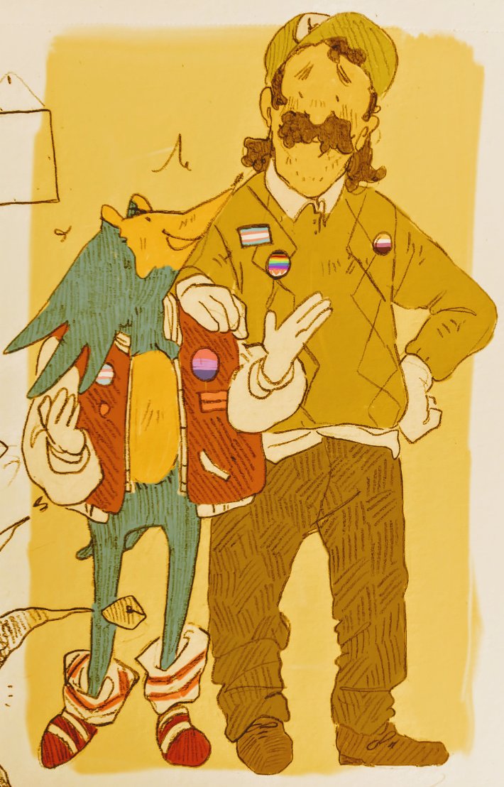 destroycradle03's tweet photo. an anon talking to me about sonic &amp; luigi being friends https://t.co/niibHHLuHo