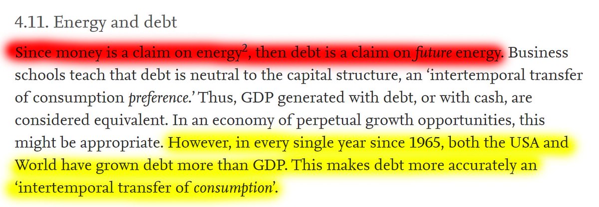 32/60 4.11. Energy and debt"Since money is a claim on energy, then debt is a claim on future energy."