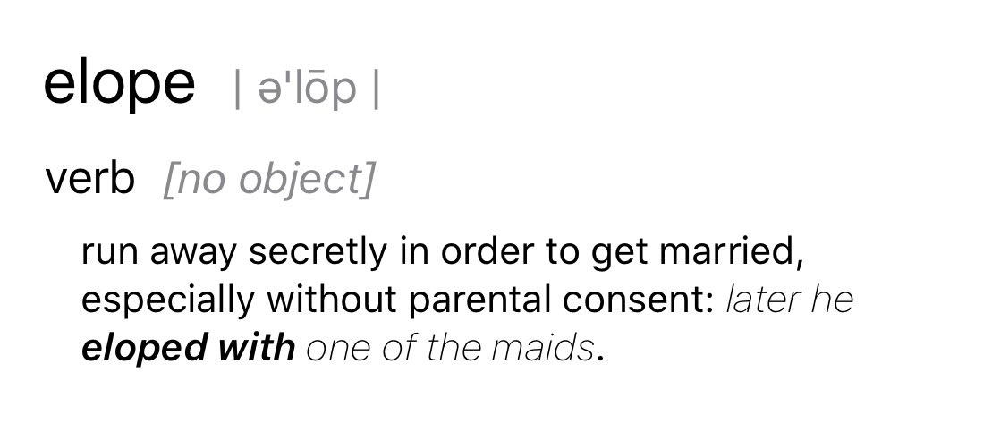 Getting married in your backyard with your family is NOT eloping... had to get that off my chest.