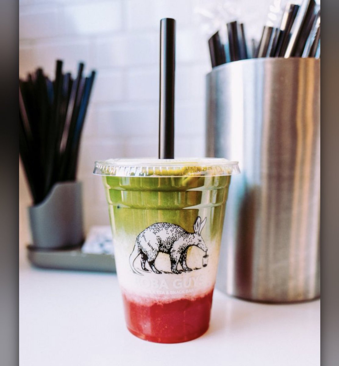 June: Strawberry matcha latte