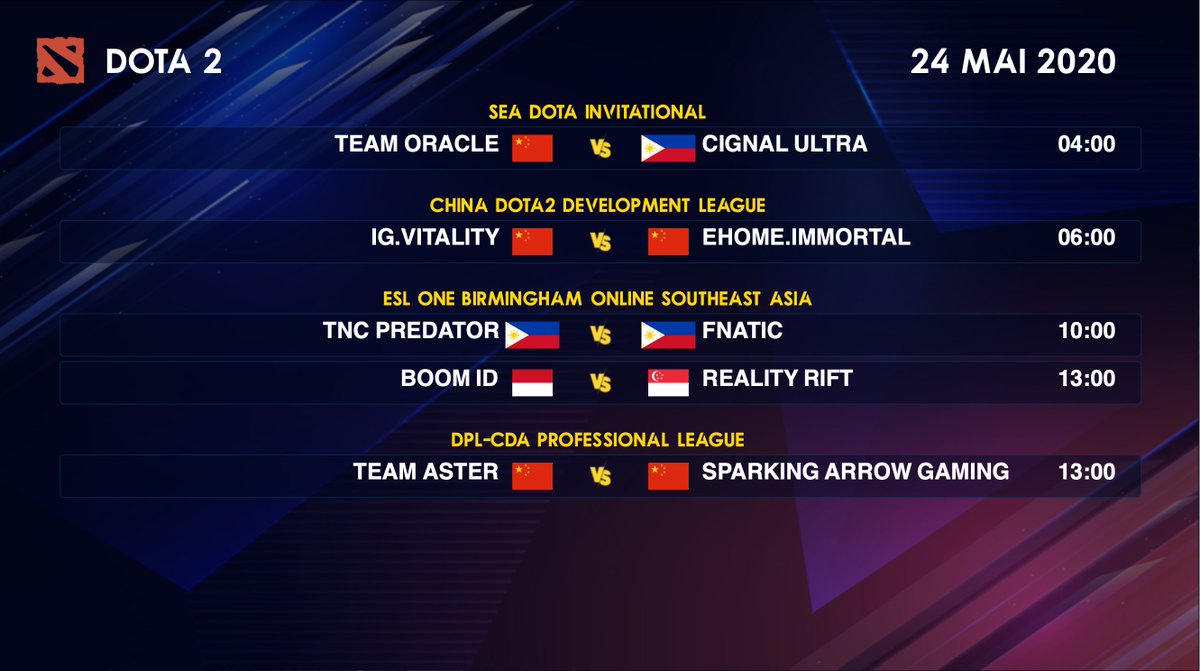IMP_DOTA2's tweet photo. Programme Dota 2 du 24 mai 2020👇 https://t.co/gSp71Mc5Y0