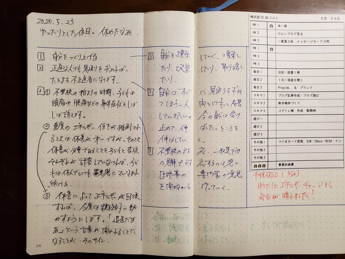 とも Hsp教員 Auf Twitter ５月２３日の日記 おはようございます 日記継続中 新年度４７日目 日記 予祝 Leuchtturm1917 手帳 バレットジャーナル Bujo 手帳の中身 おは戦524mn