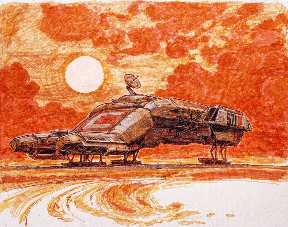 SciFi Art on Twitter: "Ron Cobb's early concept art of the Nostromo for  Alien (1979)… "