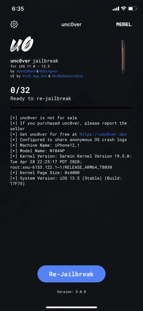 FredEXmusic's tweet photo. #unc0ver is the best dev team ever. Just unlocked my iPhone 11 on iOS 13.5 !!!! https://t.co/5Y739aBKgj