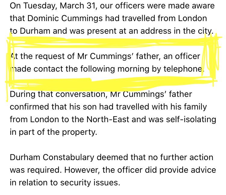 2/ I’ve been trying to unpack the  #COVID19 crisis for months, & amidst the smoke & mirrors I’ve started to see a pattern: & this feels familiarThe story that Cummings was investigated by the police is starting to frayDowning St rejected itNow police say father called them!