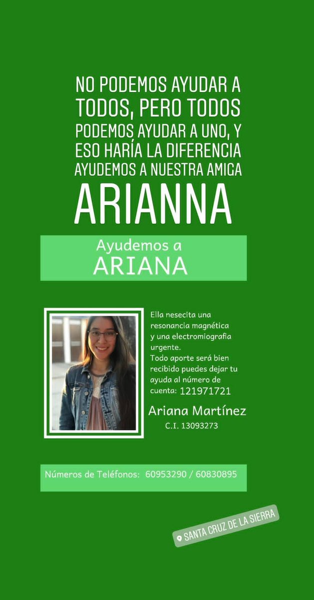 Cuenta banco unión, ella es de santa cruz de la Sierra 💛💚<a href="/EstadisticoBo/">Víctor Quispe Perca</a> <a href="/grupoeldeber/">EL DEBER</a> <a href="/yerko_nunez/">Yerko Núñez Negrette</a> <a href="/AleSerrate/">Alejandra Serrate</a>