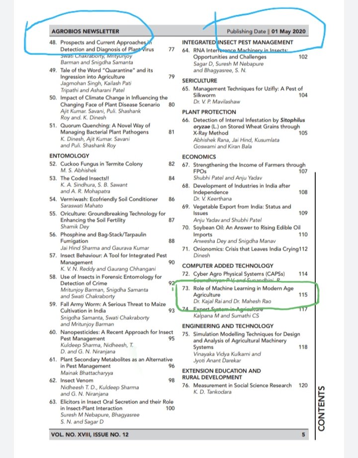 RaiKajal's tweet photo. An article published in an online journal.
#agrobios #onlinejournal #machinelearning #Agriculture https://t.co/eAJNFSaUek