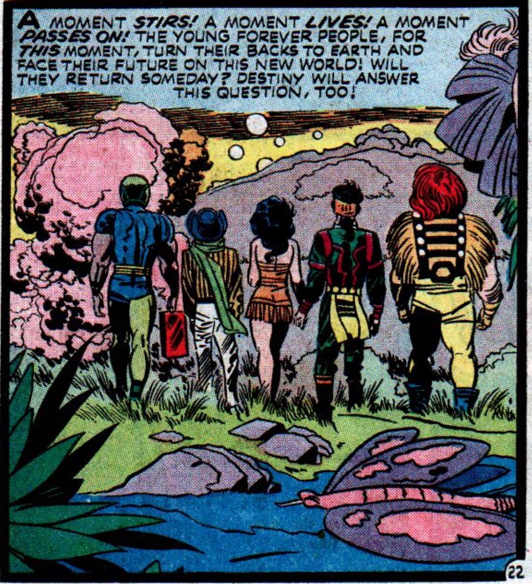 At this point the poor sales caught up with Kirby. Forever People and New Gods wre cancelled, leaving the god teens trapped in another dimension and Orion left to wait for the finale in frustration, and the new Jimmy Olsen editor booted kirby to return to the traditional schtick.