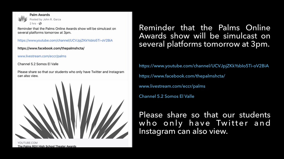 Multiple platforms available to watch the Palm Awards tomorrow!