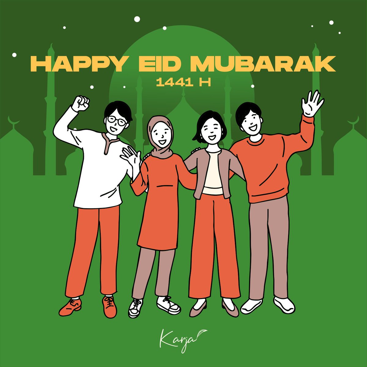 karjaid's tweet photo. Selamat Hari Raya Idul Fitri 1441 H, guys! 

Karja (@karjaid), we share creative and up to date content for Indonesia's millennials. 

#idulfitri #idulfitri2020 #lebaran #lebaran2020 #selamatharilebaran #eidmubarak #eidalfitr #ramadhan #milenial #contentcreator https://t.co/4ElfPMhfYG