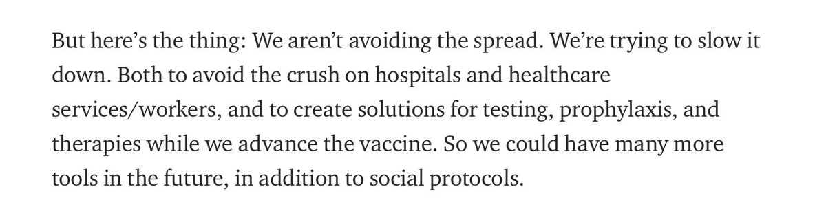 Ninth call: Why we’re doing  #StayHome   is not just for our health care system, but to give scientists time.So far: We have seen some advances in therapies & vaccines.Some say that since we avoided some hospital jams, we are in the clear. We still need more from science.12/