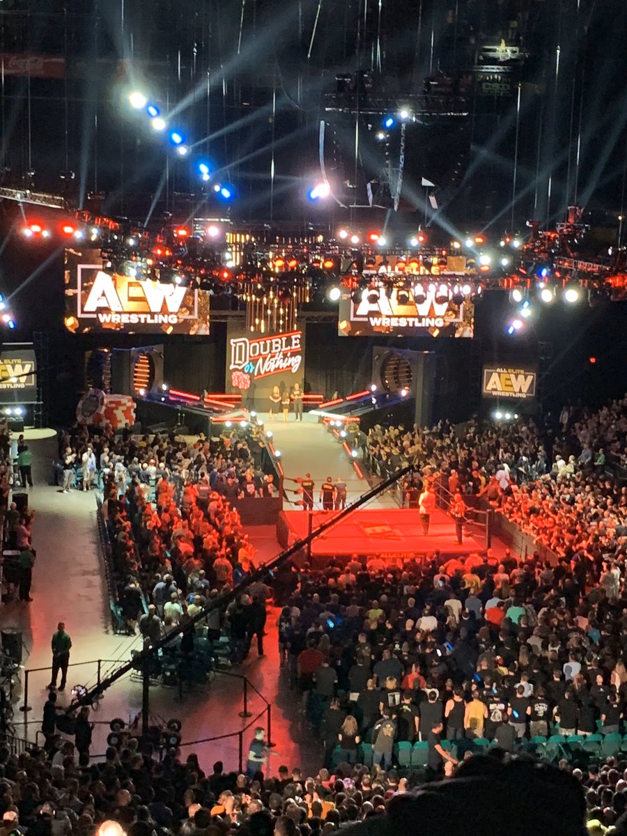 Little bit different than last year when I was in Vegas for the first Double or Nothing. Now I get to watch it with my favorite tag team partner <a href="/ccrklimczak/">Christina Klimczak</a>! Going to be a fun night! Let’s get this party started! #AEWDoN #AEWDoubleorNothing #AEW #SaturdayNightWrestling