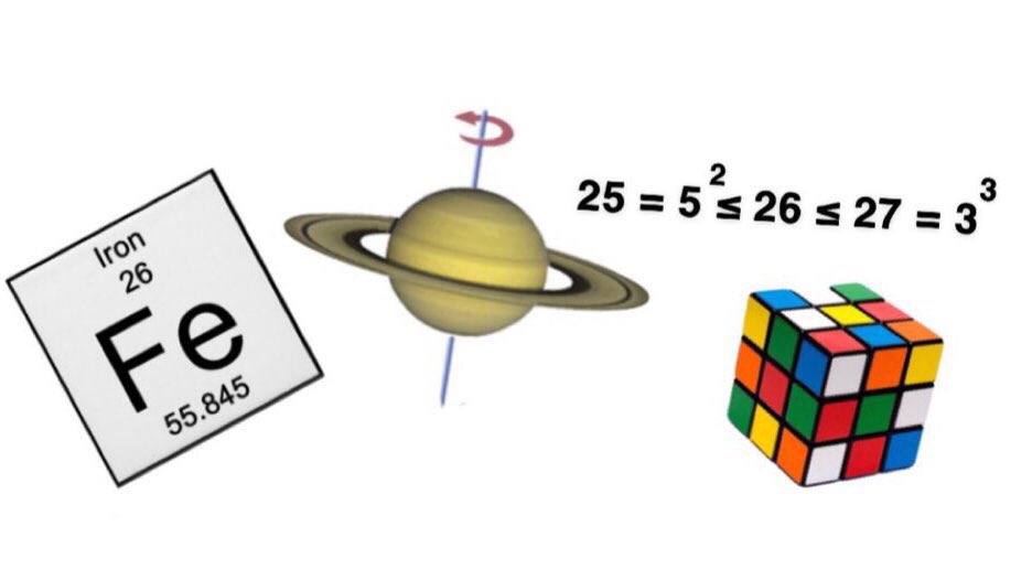 The fake article also said they observed the rainbow universe for 2.6 seconds. This number is synchronistic as well. Saturn’s tilt is 26 degrees, it’s core is made of iron, the 26th element, a Rubik’s cube has 26 pieces, and 26 is the only number “between a square and a cube.”