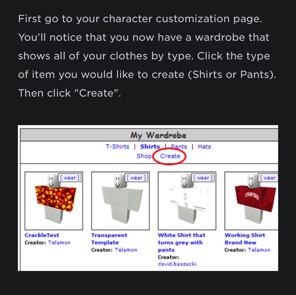 roblox link to create shirts