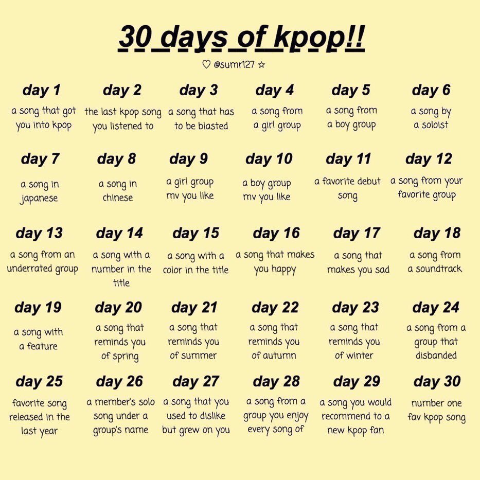 30 days of kpop except I'm doing it rn bc I'm bored asf