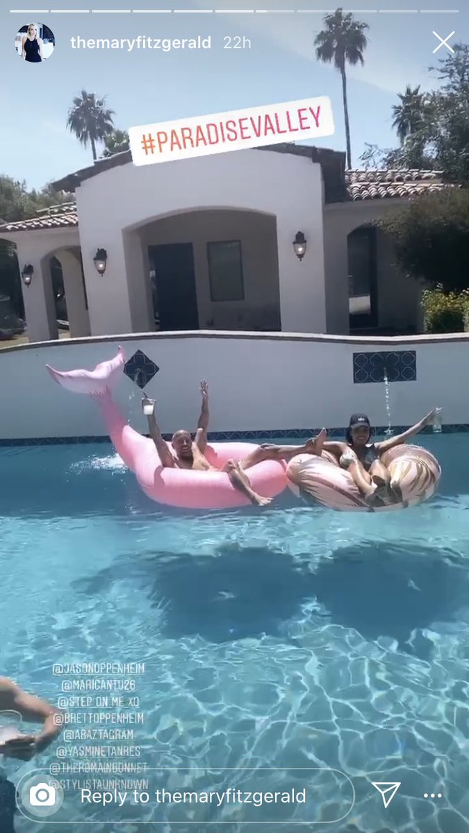 I’m keeping an eye on how influencers spend the holiday weekend in Arizona — are they social distancing w family? Hanging out with people and posting about it on Instagram? Mary Fitzgerald of Netflix’s Selling Sunset is visiting and having a pool party (cred:  @melissayeagr)