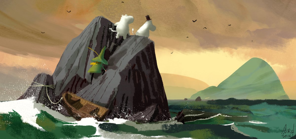 ani_obsessive's tweet photo. Visual development art by Aurélien Predal for Moominvalley (2019–), dir. Steve Box, Gutsy Animations https://t.co/i1HmSupeDH