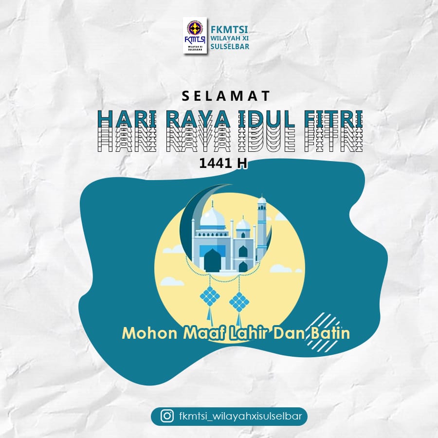 [HARI RAYA IDUL FITRI]
Selamat hari raya idul fitri 1441 H ,
Mohon maaf lahir dan batin.