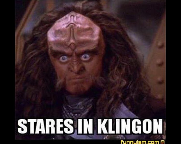 C_Marb's tweet photo. @ClassKlingon #ChangeOneLetter:
GowRAN!
(Not very honorable!) ๐ https://t.co/wtAv1hrcr1