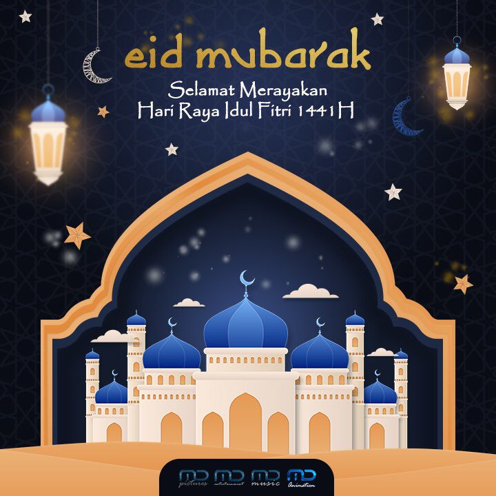 MDEntertainment's tweet photo. Walau berjarak, mari kembali sucikan hati dengan saling memaafkan. Keluarga besar #MDCorp mengucapkan Selamat Hari Raya Idul Fitri 1441 H bagi yang merayakan. ✨

#IdulFitri1441H
#EidMubarak1441H
#Lebaran2020 https://t.co/4t2uI8OAdu