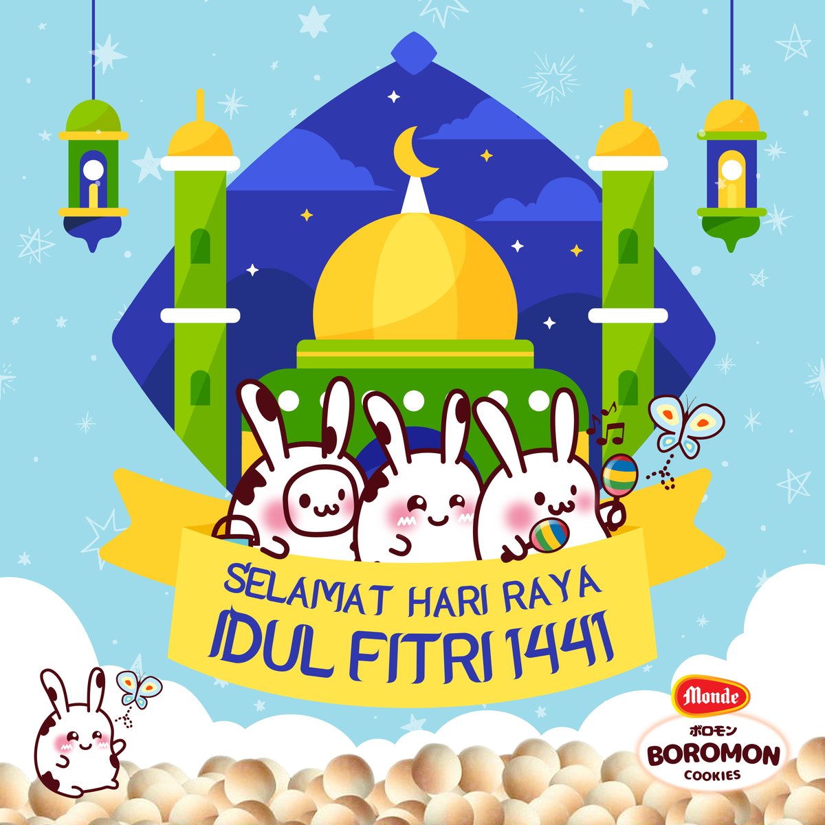 Bou Bou mengucapkan Selamat Hari Raya Idul Fitri, Mohon Maaf Lahir dan Batin ya Moms 🤗.
Walaupun tidak bisa mudik cuma #DiRumahAja, tapi semoga tali silaturahmi tetap terjalin erat dan bisa saling berbagi 😍
.
#idulfitri2020 #harirayaidulfitri #mondeboromon #boromoncookies
