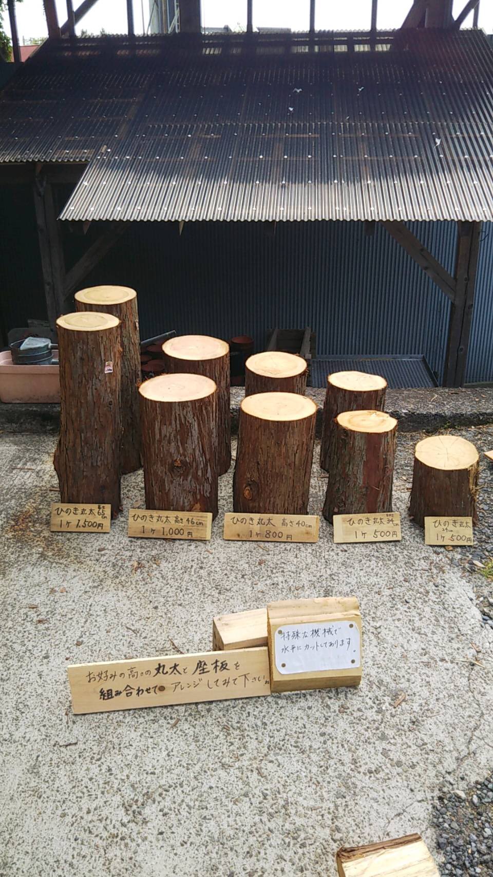 ひのき　丸太　高さ36にカット ひのき 丸太 高さ36にカット