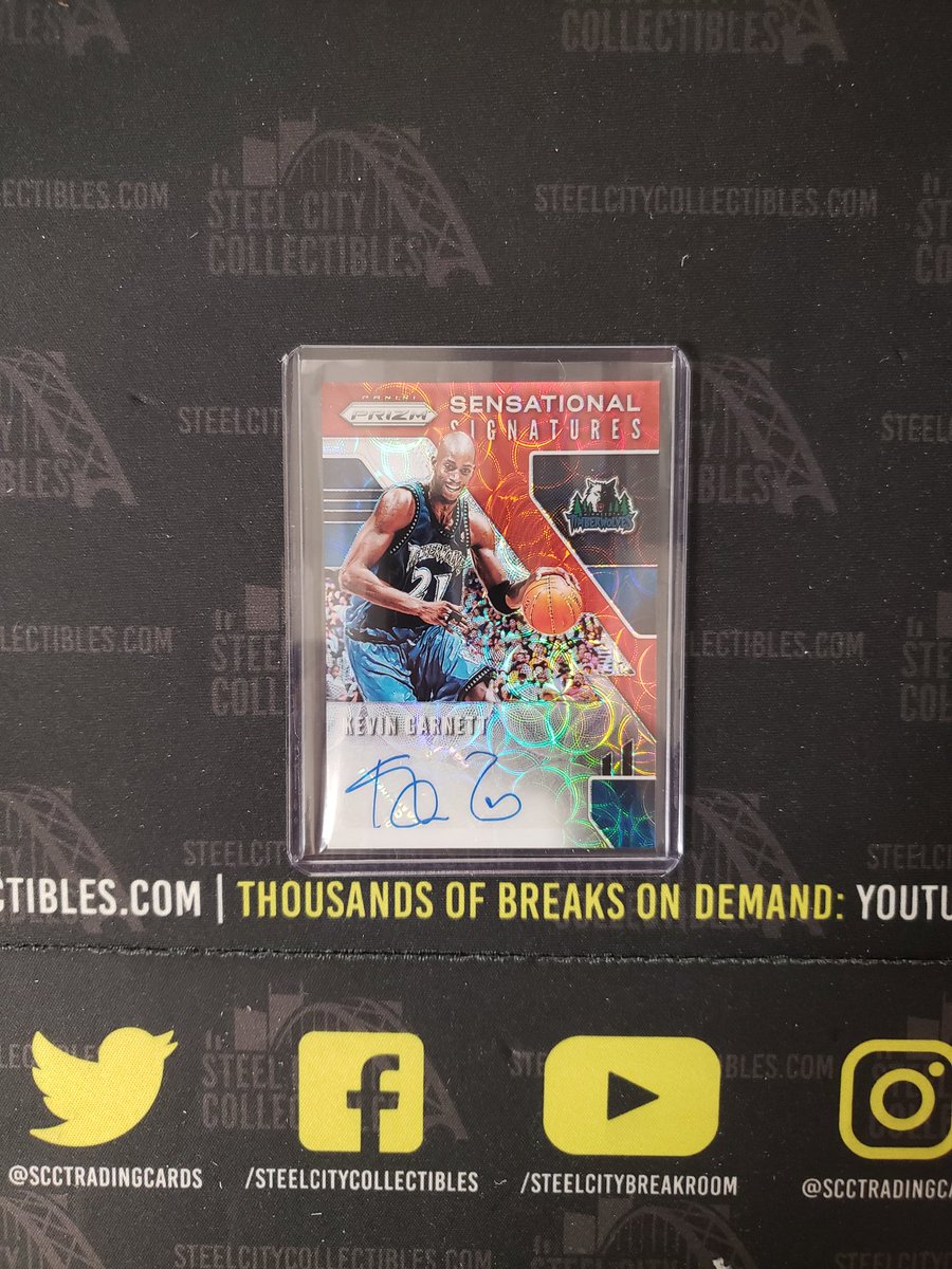 SCCTradingCards's tweet image. Huge hit coming from @PaniniAmerica #PrizmChoice of @KevinGarnett5KG  in the #SteelCityBreakRoom !