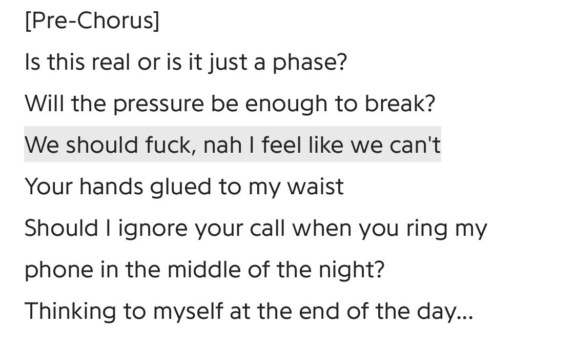 Friends: a type of song you’ll use if a guy likes you, but you don’t like them back and too shy to say no. I love how we get to see Niki’s mind process of if she sees a guy as friends or more than friends, such as is this real or is it just a phase and the drug metaphor.