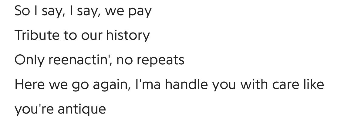 Vintage: if you want to rethink about your ex, then this song is perfect for you. I love the settle plug for see you never and dancing with the devil, which is on first two lines. The antique is such a cute metaphor based on the history between you and your significant another.