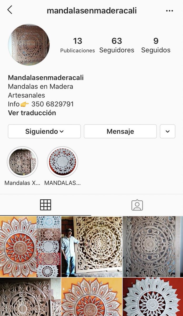 anaxfabor's tweet photo. ¡Hola! Mi papá talla estas mándalas en madera a mano en Cali, todo lo hace a mano y son preciosas. Por toda la situación es difícil para él venderlas así que decidió hacer un Instagram 🥺, aquí están las fotos y la información! Un rt ayuda mucho también ❤️ graciaaaas https://t.co/9Vocrc4yl6