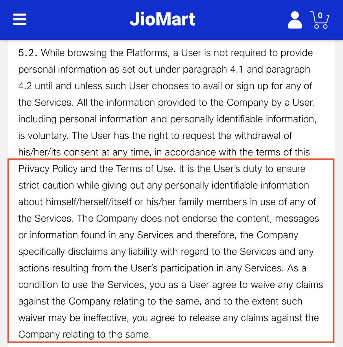 As a user, the duty, responsibility and liability of sharing your personal information and getting services in return is your own.