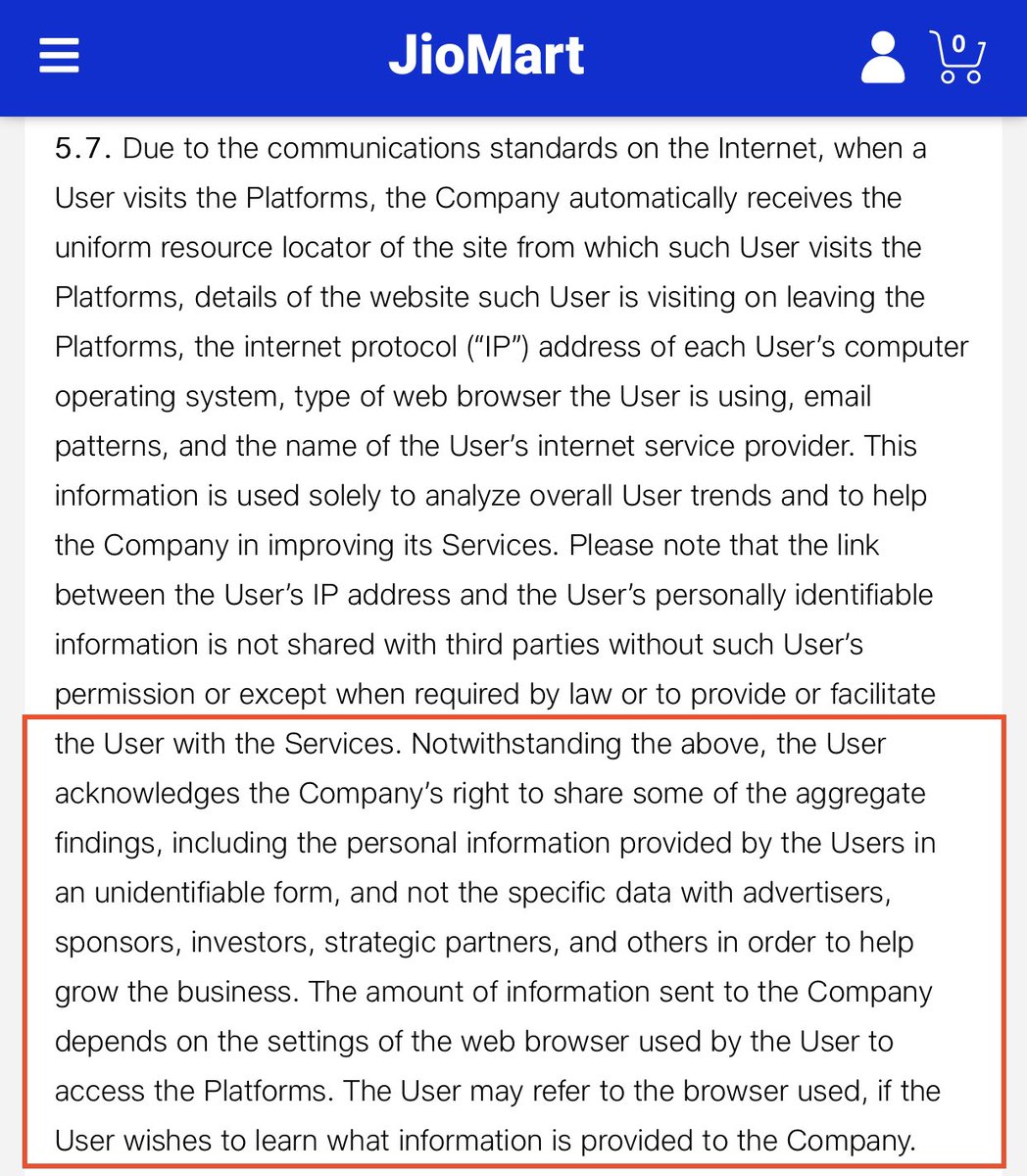 And that your personal information (in unidentifiable form) may be shared with advertisers, sponsors, investors, partners and others.