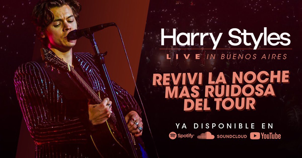 Grown1DArg's tweet photo. // Harry Styles: Live In Buenos Aires

Volve a revivir esta magica noche de mayo en las plataformas digitales ✨

ÁLBUM YA DISPONIBLE EN: 
• Spotify: https://t.co/Fx9xMBchk7
• Soundcloud: https://t.co/zqvNR3NcKJ
• YouTube: https://t.co/NBgbgFn63g

#HarryStylesLiveInBuenosAires https://t.co/FxAt9dKGx9