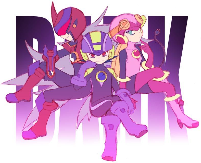 Dark Megaman.EXE, Devil/Evil Roll.EXE, and Dark Protoman.EXE (from Mega...