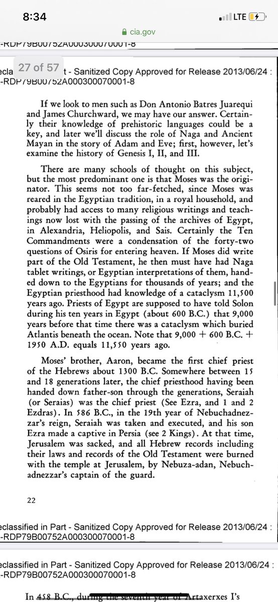 IF YALL HAVE NOT SEEN THIS, HERE IS THE CIA VALIDATING CATACLYSM LIKE NOAHS FLOOD AND OTHERS AS WELL. EVEN VALIDATING THE GARDEN OF EDEN. CRAZIER THAN THAT THE REPTILIAN GROUP NAGAS REPRESENTED IN ANCIENT HINDU ARE MENTIONED IN THE DOCUMENT.